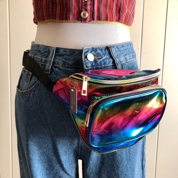 Rainbow PVC Fanny Pack - Picture 5 of 13
